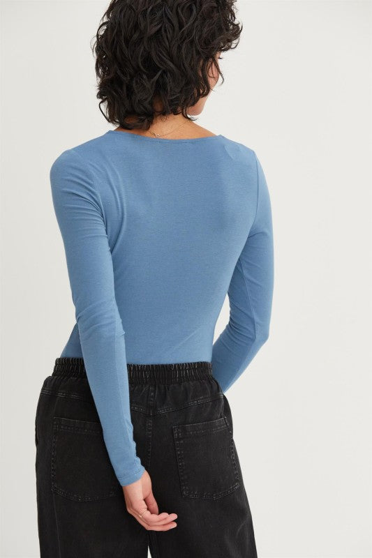 Blue sweetheart bodysuit