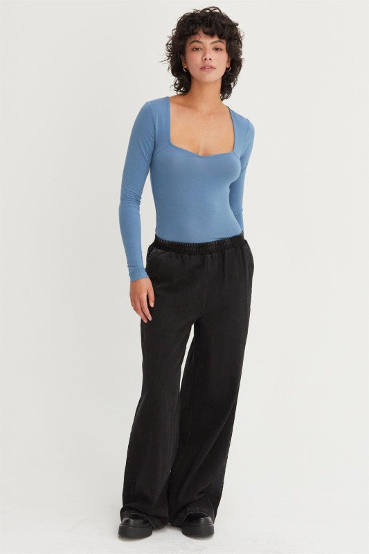 Blue sweetheart bodysuit