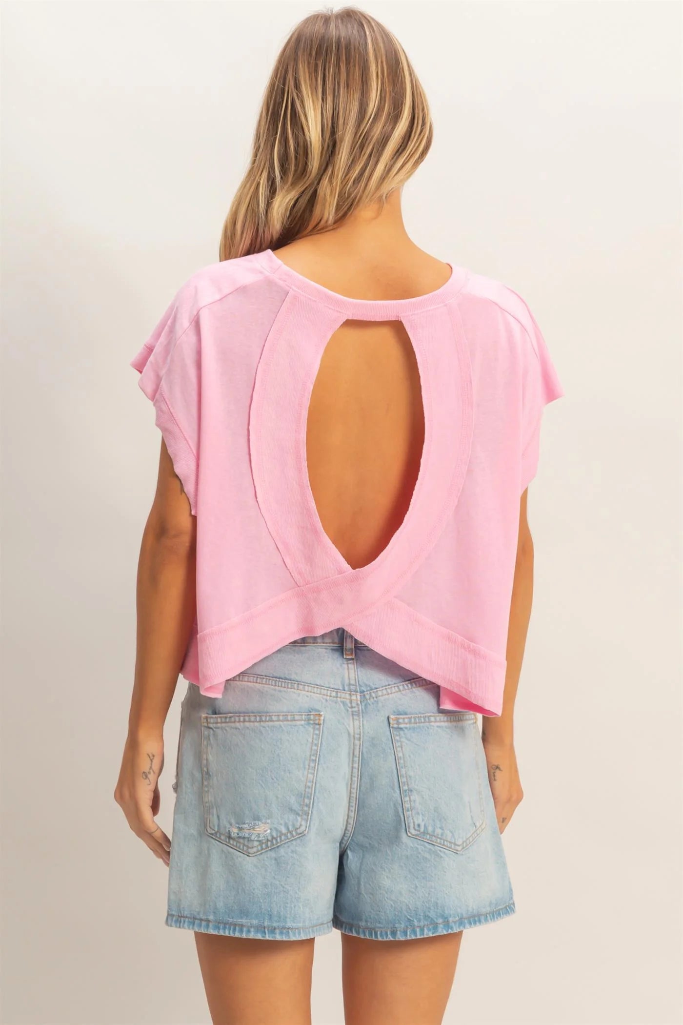Pink open back