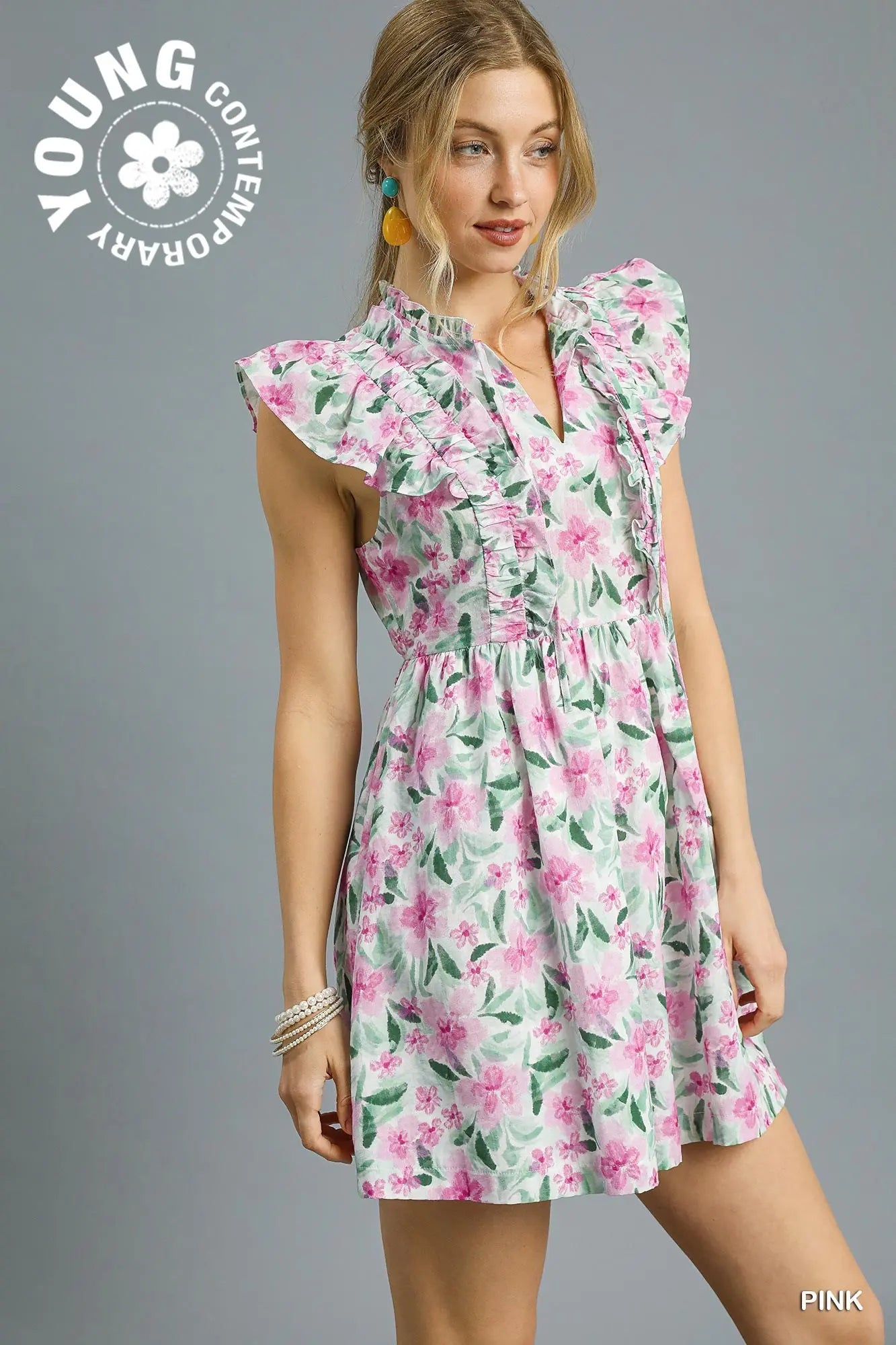 Ruffles and Floral mini dress